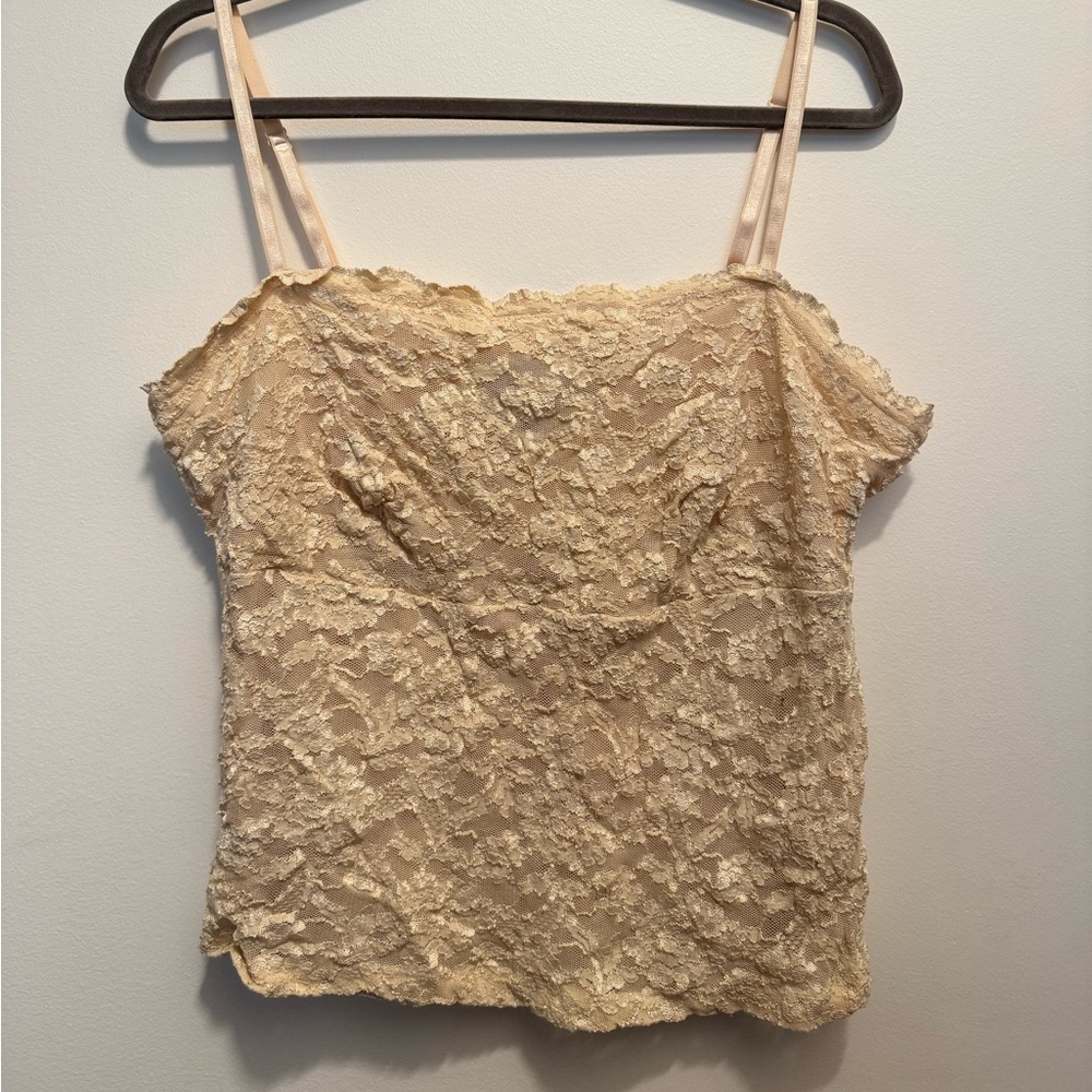 90s Vintage Lace Cream Tank